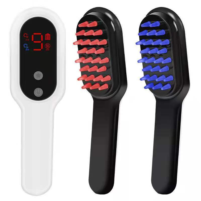 Electric Head Massager Magnetic Therapy Hair Growth Comb Blue Red Light Scalp Massage Brush Relieve Fatigue Pressure LED Display Electric Head Massager Magnetic Therapy Hair Growth Comb Blue Red Light Scalp Massage Brush Relieve Fatigue Pressure LED Display